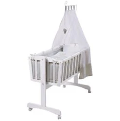 Roba Komplettwiegen-Set Weiß Inklusive Textiler Ausstattung Heartbreaker