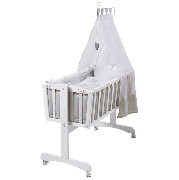 Roba Komplettwiegen-Set Weiß Inklusive Textiler Ausstattung Heartbreaker 1 Roba Komplettwiegen-Set Weiß Inklusive Textiler Ausstattung Heartbreaker