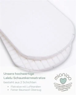 Mionido Stubenwagen Maxi Natur Pyjamabär Rosa Mit Garnierung, Matratze Und Matratzenbezug -Babyprodukte Geschäft lalelu 2 schichten 5