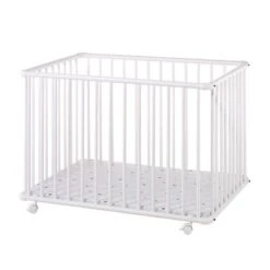 Schardt Laufgitter Basic Buche Massiv Weiß 75 X 100 Cm, Mit Laufrollen, Folie Prisma