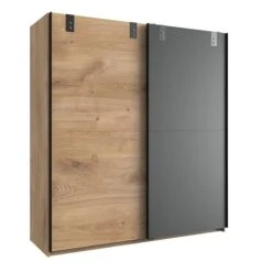 Wimex Liverpool Schiebetürenschrank Breit Plankeneiche-Nachbildung / Graphit