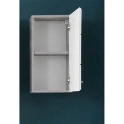 Trendteam Nano Badmöbel-Set 5-teilig Beleuchtet Weiß Hochglanz / Beton Stone 10 Trendteam Nano Badmöbel-Set 5-teilig Beleuchtet Weiß Hochglanz / Beton Stone -Babyprodukte Geschäft nano bd 1846 501 35 frontal geoeffnet 2