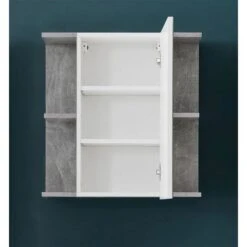 Trendteam Nano Badmöbel-Set 5-teilig Beleuchtet Weiß Hochglanz / Beton Stone 8 Trendteam Nano Badmöbel-Set 5-teilig Beleuchtet Weiß Hochglanz / Beton Stone -Babyprodukte Geschäft nano bd 1846 506 34 frontal geoeffnet 3