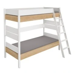 Paidi Kira Etagenbett 180 Cm Eiche-Nebraska Schräge Leiter 90x200 Cm