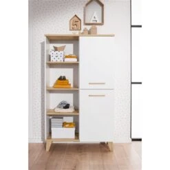 Paidi Oscar Standregal 8 Fächer, 2 Türen Rechts Kreideweiß/Eiche-Nebraska - Zum Aktionspreis