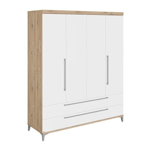 Paidi Remo Kleiderschrank 4 Türen, 2 Schubladen Kreideweiß 2 Paidi Remo Kleiderschrank 4 Türen, 2 Schubladen Kreideweiß – Bild 2