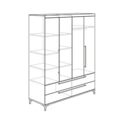 Paidi Remo Kleiderschrank 4 Türen, 2 Schubladen Kreideweiß