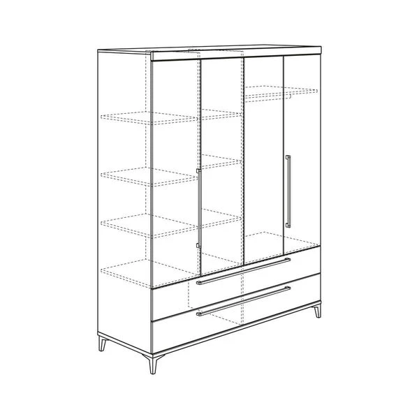 Paidi Remo Kleiderschrank 4 Türen, 2 Schubladen Kreideweiß 1 Paidi Remo Kleiderschrank 4 Türen, 2 Schubladen Kreideweiß