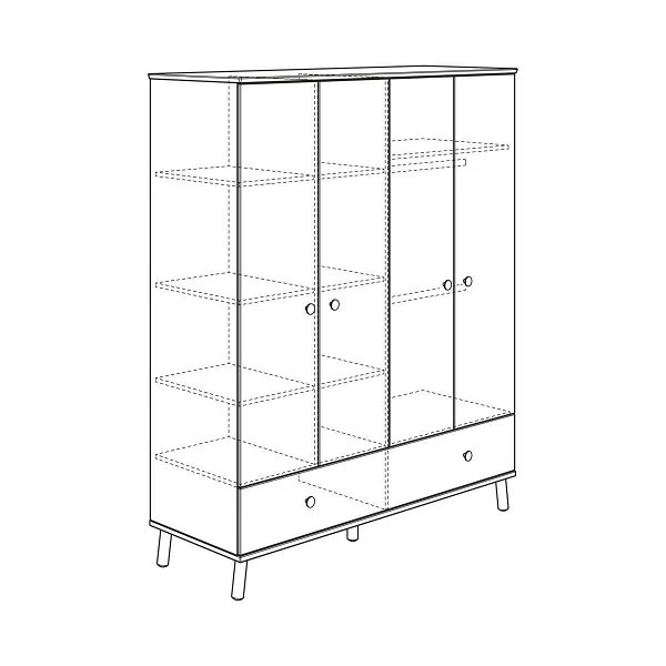 Paidi Ylvie Kleiderschrank 4 Türen 1 Schubkasten Schubkasten Natur - Aktionspreis 2 Paidi Ylvie Kleiderschrank 4 Türen 1 Schubkasten Schubkasten Natur - Aktionspreis – Bild 2