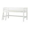 Hoppekids Halbhohes Bett ECO Luxury 120x200 Cm Weiß Mit Schräger Leiter & Absturzsicherung