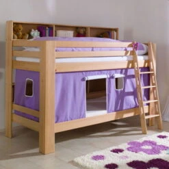 Relita JAN Etagenbett Buche Massiv Weiß Mit Regalen Oben Und Unten - Frachtfrei -Babyprodukte Geschäft purple weiss etb 5