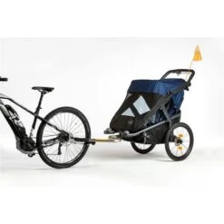Tfk Velo 2 Fahrradanhänger Marine-schwarz | Mit Deichsel Und Kupplung -Babyprodukte Geschäft rs1387 t v2 s 334 bike 2 scr