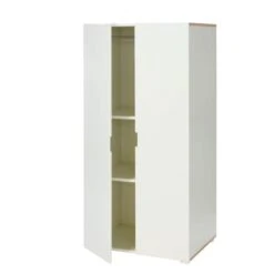 Manis-h Kleiderschrank 2 Türen Mit 2 Einlegeböden