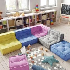 Nature Kid Bodenkissen Modul In Blau Mit Anti-rutsch Unterboden -Babyprodukte Geschäft sofa bunt 2 8