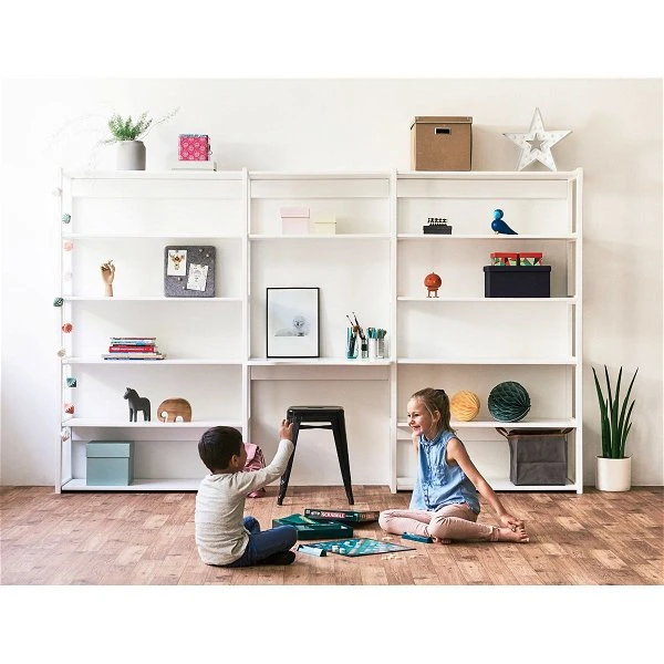 Hoppekids Storey Regal 3-teilig Weiß 3x 100 Cm, 14 Böden, 1 Bett 90x200 Cm 2 Hoppekids Storey Regal 3-teilig Weiß 3x 100 Cm, 14 Böden, 1 Bett 90x200 Cm – Bild 2