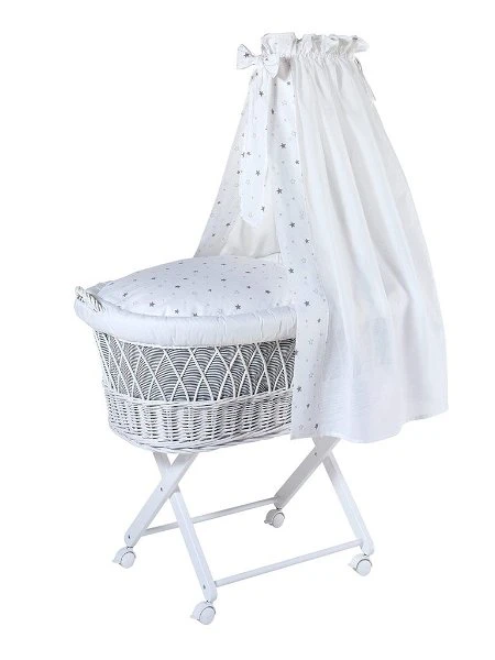 Schardt Babsi Stubenwagen Buche Weiß Mit Textiler Ausstattung Sternchen Grau 1 Schardt Babsi Stubenwagen Buche Weiß Mit Textiler Ausstattung Sternchen Grau