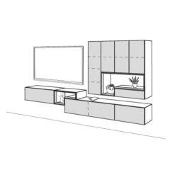 Hülsta Tetrim Wohnwand 5 - Lack-Ausführung Lowboards & Hängeelement -Babyprodukte Geschäft tetrim 5 strich sp