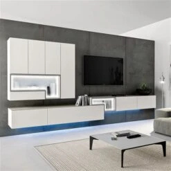 Hülsta Tetrim Wohnwand 5 - Lack-Ausführung Lowboards & Hängeelement -Babyprodukte Geschäft tetrim kombi 5