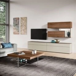 Hülsta Tetrim Wohnwand 8 - Lack & Kernnussbaum Lowboard & Hängeelemente -Babyprodukte Geschäft tetrim kombi 9