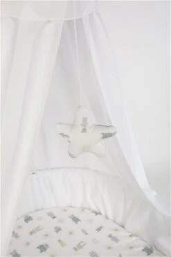 Mionido Stubenwagen Maxi Weiß Pyjamabär Grün Mit Garnierung, Matratze Und Matratzenbezug -Babyprodukte Geschäft v1 560 80 3