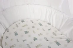 Mionido Stubenwagen Maxi Weiß Pyjamabär Grün Mit Garnierung, Matratze Und Matratzenbezug -Babyprodukte Geschäft v1 560 80 4