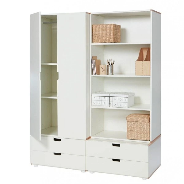 Manis-h Kleiderschrank ZEUS 2 Türen + Regal Mit 4 Schubkästen 1 Manis-h Kleiderschrank ZEUS 2 Türen + Regal Mit 4 Schubkästen